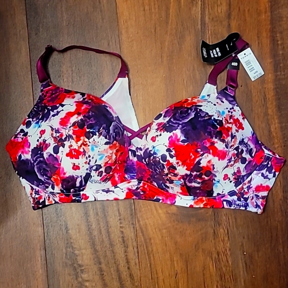 💖 3/$63 NWT Rare Torrid Floral Skull Push-Up Bra